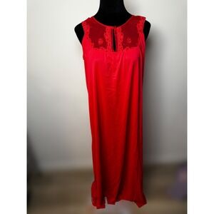 Vintage Women's Red Lace Nightgown‎ lingerie slip Fairy Dress